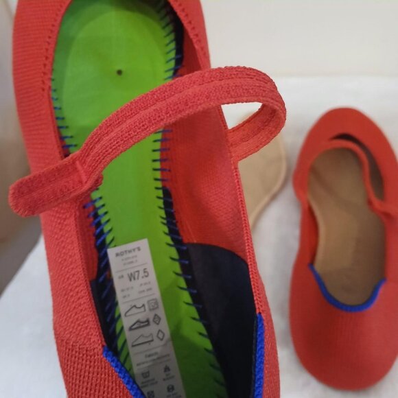 Lollipop Red Rothy's The Square Mary Jane ballet flats size 7.5 - Picture 7 of 7